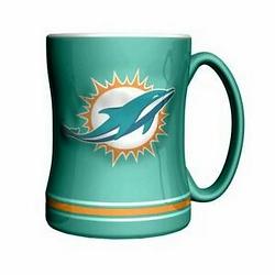 Miami Dolphins Coffee Mug - 14oz Sculpted Relief