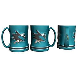 San Jose Sharks Coffee Mug 14oz Sculpted Relief