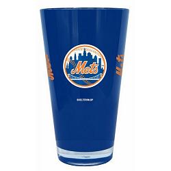 New York Mets Glass 20oz Pint Plastic Insulated CO