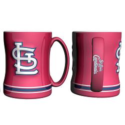 St. Louis Cardinals Coffee Mug - 14oz Sculpted Relief - Red