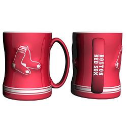 Boston Red Sox Coffee Mug - 14oz Sculpted Relief - Red