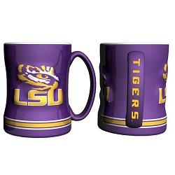 LSU Tigers Coffee Mug - 14oz Sculpted Relief