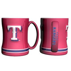 Texas Rangers Coffee Mug - 14oz Sculpted Relief - Red