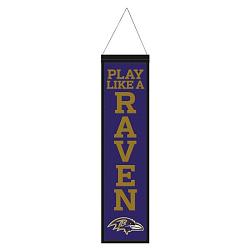 Baltimore Ravens Banner Wool 8x32 Heritage Slogan Design