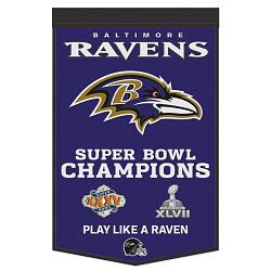 Baltimore Ravens Banner Wool 24x38 Dynasty Champ Design