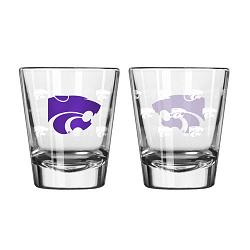 Kansas State Wildcats Shot Glass - 2 Pack Satin Etch -