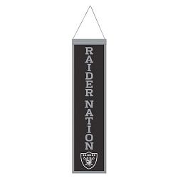 Las Vegas Raiders Banner Wool 8x32 Heritage Slogan Design