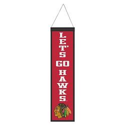 Chicago Blackhawks Banner Wool 8x32 Heritage Slogan Design