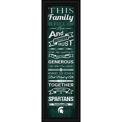 Michigan State Spartans Family Cheer Print 8"x24"