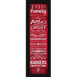 Wisconsin Badgers Family Cheer Print 8"x24"