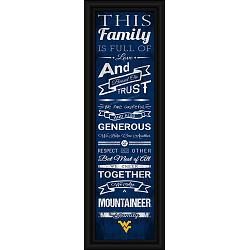 West Virginia Mountaineers Family Cheer Print 8"x24"