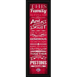 Detroit Pistons Family Cheer Print 8"x24"