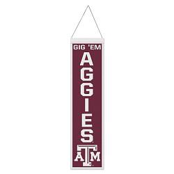 Texas A&M Aggies Banner Wool 8x32 Heritage Slogan Design