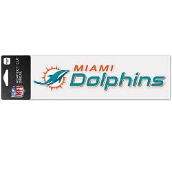 Miami Dolphins Decal 3x10 Perfect Cut Wordmark Color