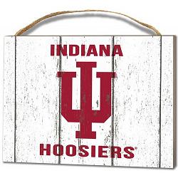 Indiana Hoosiers Small Plaque - Weathered Logo by KH Sports