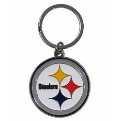 Pittsburgh Steelers Chrome Logo Cut Keychain