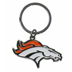 Denver Broncos Chrome Logo Cut Keychain