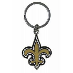 New Orleans Saints Chrome Logo Cut Keychain