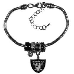 Las Vegas Raiders Bracelet Euro Bead Style by Siskiyou