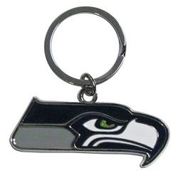 Seattle Seahawks Chrome Logo Cut Keychain