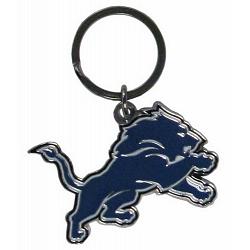 Detroit Lions Chrome Logo Cut Keychain