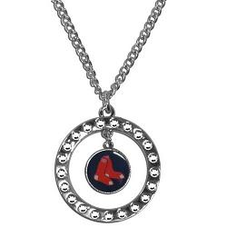 Boston Red Sox Necklace Chain Rhinestone Hoop CO