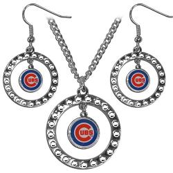 Chicago Cubs Jewelry Set Necklace & Earrings CO
