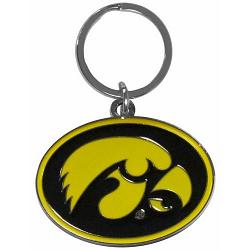 Iowa Hawkeyes Chrome Logo Cut Keychain