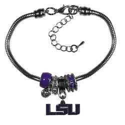 LSU Tigers Bracelet Euro Bead Style