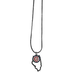 Chicago Cubs Necklace Chain with State Shape Charm CO