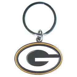 Green Bay Packers Chrome Logo Cut Keychain
