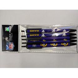 Los Angeles Rams Pens Click Style 5 Pack New Logo