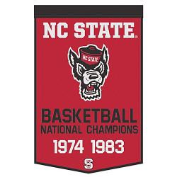 North Carolina State Wolfpack Banner Wool 24x38 Dynasty Champ Design Basketball