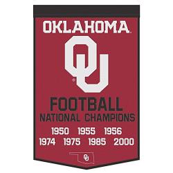 Oklahoma Sooners Banner Wool 24x38 Dynasty Champ Design Football