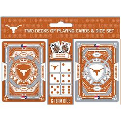 Texas Longhorns Playing Cards and Dice Set