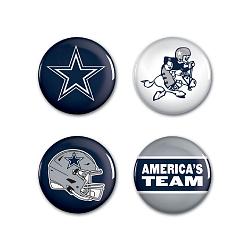 Dallas Cowboys Buttons 4 Pack