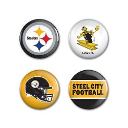 Pittsburgh Steelers Buttons 4 Pack