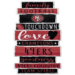 San Francisco 49ers Sign 11x17 Wood Family Word Design