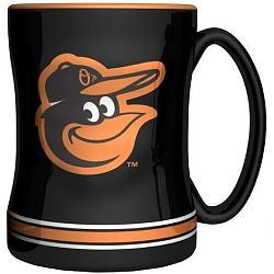 Baltimore Orioles Coffee Mug 14oz Sculpted Relief Team Color