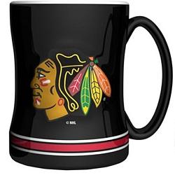 Chicago Blackhawks Coffee Mug 14oz Sculpted Relief Team Color