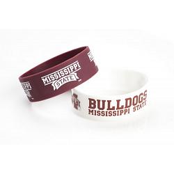 Mississippi State Bulldogs Bracelets - 2 Pack Wide