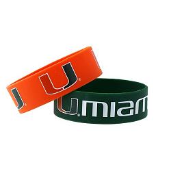 Miami Hurricanes Bracelets 2 Pack Wide