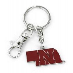 Nebraska Cornhuskers Keychain State Design