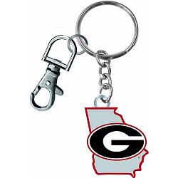 Georgia Bulldogs Keychain State Design