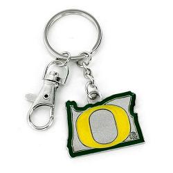 Oregon Ducks Keychain State Design -