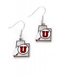 Aminco Utah Utes Earrings State Design -