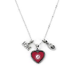 Alabama Crimson Tide Necklace Charmed Sport Love Football by Aminco