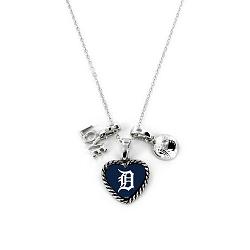 Aminco Detroit Tigers Necklace Charmed Sport Love Baseball -