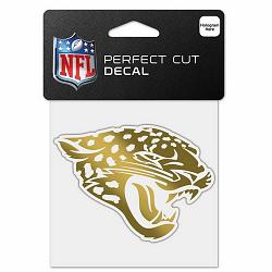 Jacksonville Jaguars Decal 4x4 Perfect Cut Metallic Gold -