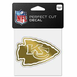 Wincraft Kansas City Chiefs Decal 4x4 Perfect Cut Metallic Gold -